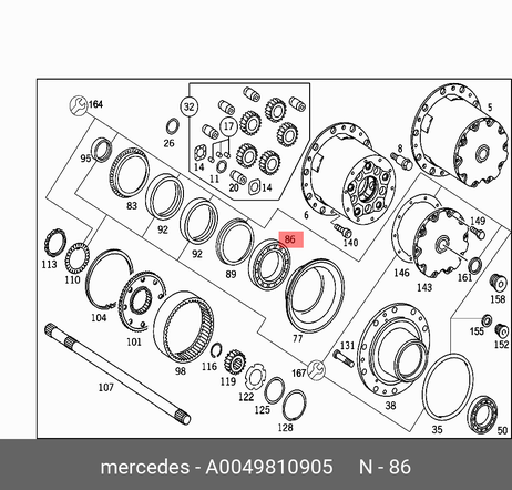 фото Mercedes A0049810905 Подшипник ступицы колеса | зад | Mercedes A0049810905 Подшипник ступицы колеса | зад |
