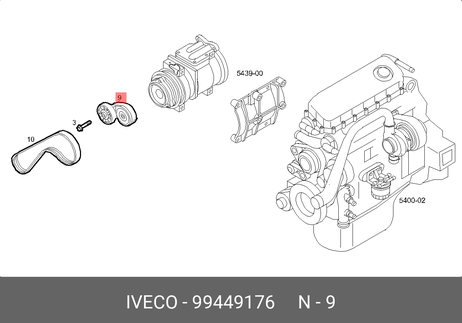 фото Iveco 99449176 Ролик натяжной Iveco 99449176 Ролик натяжной