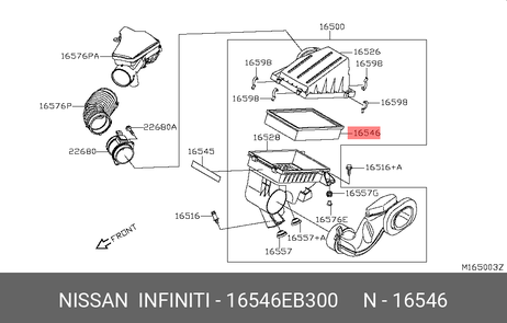 фото Nissan 16546-EB300 Фильтр воздушный Nissan 16546-EB300 Фильтр воздушный