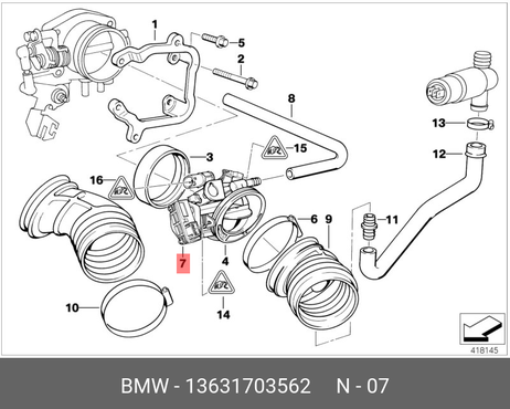 фото BMW 13 63 1 703 562 Датчик положения дроссельной заслонки BMW 13 63 1 703 562 Датчик положения дроссельной заслонки