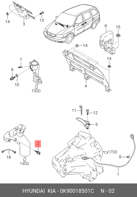 фото Hyundai/Kia 0K90018501C Датчик давления масла двигателя Hyundai/Kia 0K90018501C Датчик давления масла двигателя