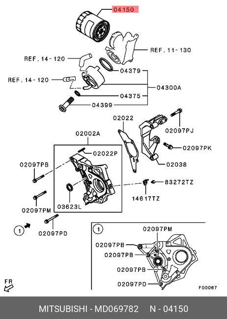 фото Mitsubishi MD069782 Фильтр масляный Mitsubishi MD069782 Фильтр масляный