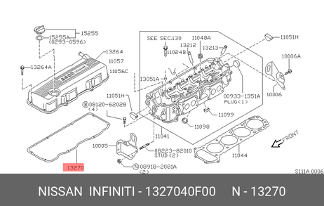 фото Nissan 13270-40F00 Прокладка крышки клапанов Nissan 13270-40F00 Прокладка крышки клапанов