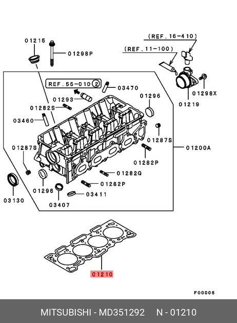 фото Mitsubishi MD351292 Прокладка головки блока цилиндров Mitsubishi MD351292 Прокладка головки блока цилиндров