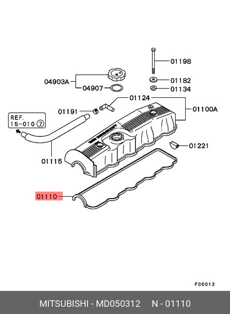 фото Mitsubishi MD050312 Прокладка крышки клапанов Mitsubishi MD050312 Прокладка крышки клапанов