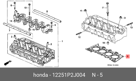 фото Honda 12251-P2J-004 Прокладка головки блока цилиндров Honda 12251-P2J-004 Прокладка головки блока цилиндров