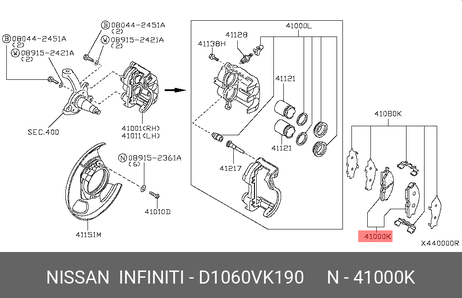 фото Nissan D1060-VK190 Колодки тормозные дисковые | перед | Nissan D1060-VK190 Колодки тормозные дисковые | перед |