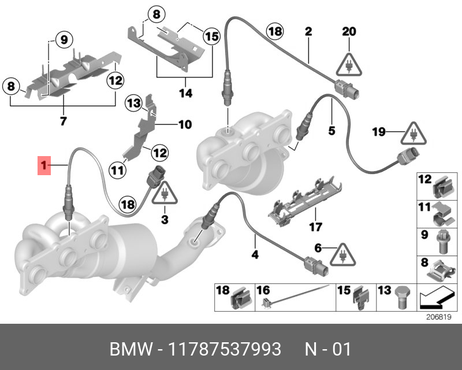 фото BMW 11 78 7 537 993 Датчик кислородный BMW 11 78 7 537 993 Датчик кислородный