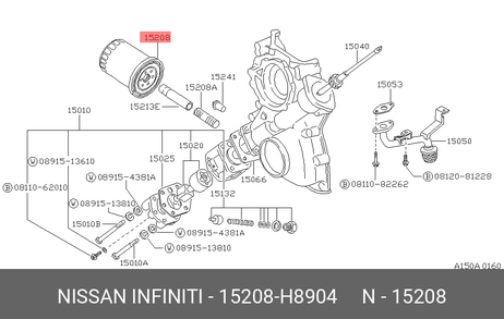 фото Nissan 15208-H8904 Фильтр масляный Nissan 15208-H8904 Фильтр масляный