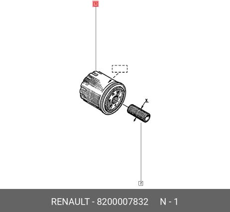 фото Renault 8200007832 Фильтр масляный Renault 8200007832 Фильтр масляный