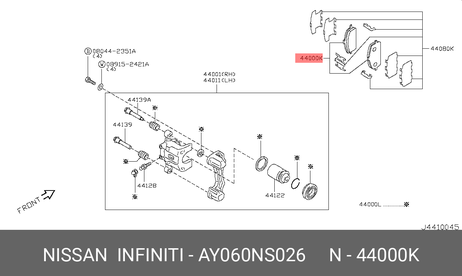 фото Nissan AY060-NS026 Колодки тормозные дисковые | зад | Nissan AY060-NS026 Колодки тормозные дисковые | зад |
