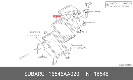 фото Subaru 16546-AA020 Фильтр воздушный Subaru 16546-AA020 Фильтр воздушный