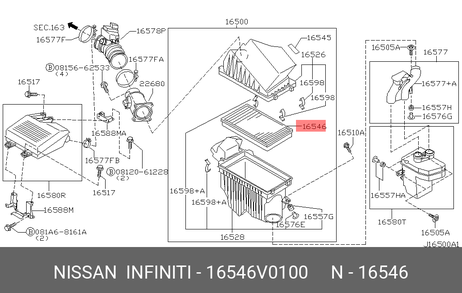 фото Nissan 16546-V0100 Фильтр воздушный Nissan 16546-V0100 Фильтр воздушный