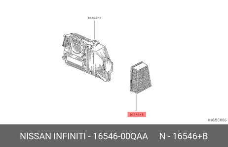 фото Nissan 16546-00QAA Фильтр воздушный Nissan 16546-00QAA Фильтр воздушный