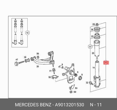 Mercedes A9013201530 Амортизатор подвески | перед |