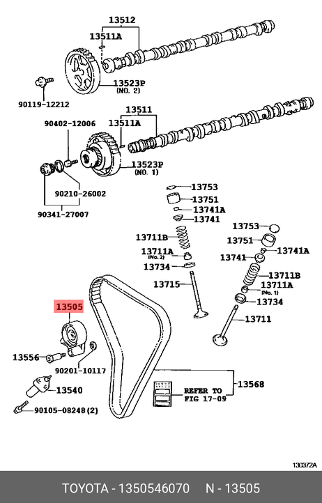 фото Toyota 13505-46070 Ролик натяжной ГРМ Toyota 13505-46070 Ролик натяжной ГРМ