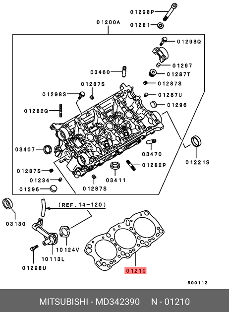 фото Mitsubishi MD342390 Прокладка головки блока цилиндров Mitsubishi MD342390 Прокладка головки блока цилиндров