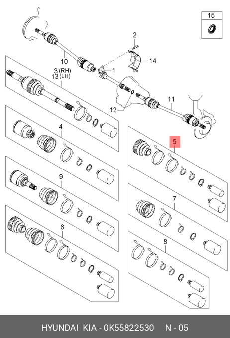 фото Hyundai/Kia 0K55822530 Пыльник Hyundai/Kia 0K55822530 Пыльник