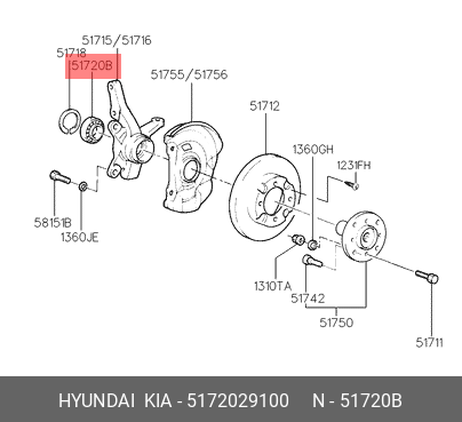 фото Hyundai/Kia 5172029100 Комплект подшипника ступицы колеса | перед | Hyundai/Kia 5172029100 Комплект подшипника ступицы колеса | перед |