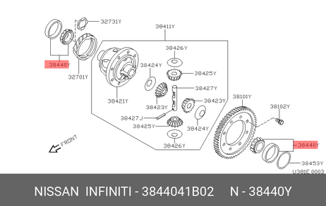 фото Nissan 38440-41B02 Комплект подшипника ступицы колеса | перед | Nissan 38440-41B02 Комплект подшипника ступицы колеса | перед |