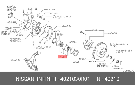 фото Nissan 40210-30R01 Комплект подшипника ступицы колеса | перед | Nissan 40210-30R01 Комплект подшипника ступицы колеса | перед |