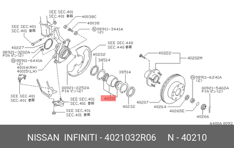 фото Nissan 40210-32R06 Комплект подшипника ступицы колеса | перед | Nissan 40210-32R06 Комплект подшипника ступицы колеса | перед |