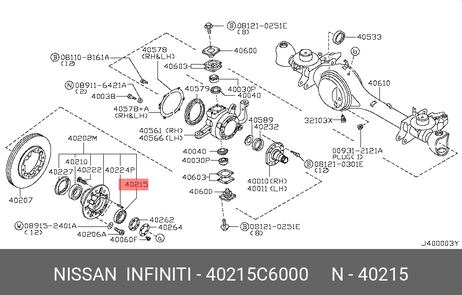 фото Nissan 40215-C6000 Подшипник ступицы колеса | перед | Nissan 40215-C6000 Подшипник ступицы колеса | перед |