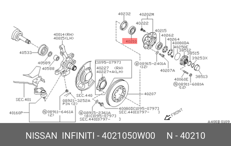 фото Nissan 40210-50W00 Подшипник передней ступицы | перед | Nissan 40210-50W00 Подшипник передней ступицы | перед |