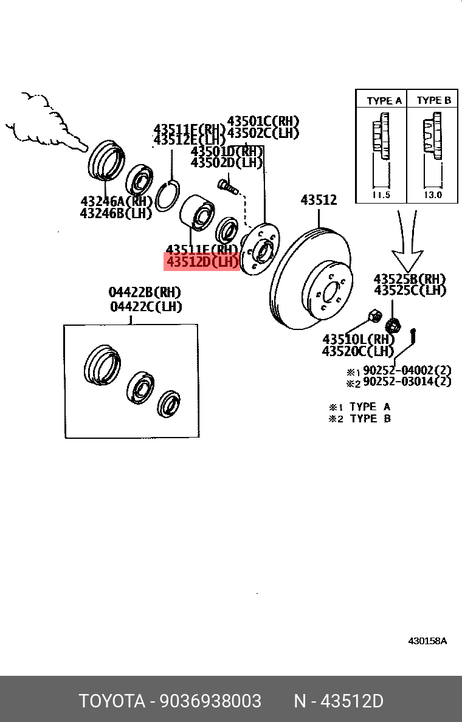 фото Toyota 90369-38003 Подшипник ступицы колеса | перед/зад прав/лев | Toyota 90369-38003 Подшипник ступицы колеса | перед/зад прав/лев |