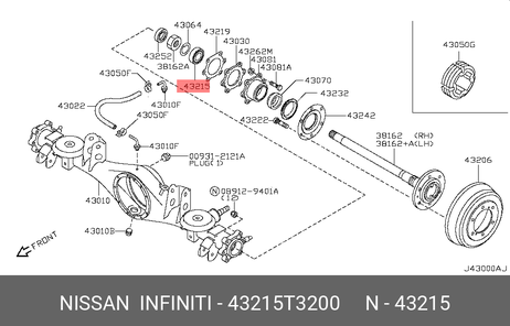 фото Nissan 43215-T3200 Подшипник ступицы колеса | зад | Nissan 43215-T3200 Подшипник ступицы колеса | зад |