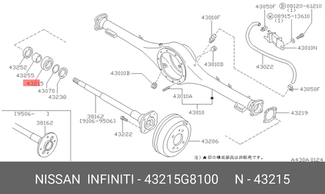 фото Nissan 43215-G8100 Комплект подшипника ступицы колеса | зад | Nissan 43215-G8100 Комплект подшипника ступицы колеса | зад |