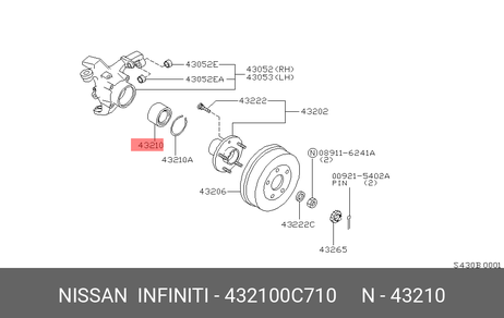 фото Nissan 43210-0C710 Комплект подшипника ступицы колеса | зад | Nissan 43210-0C710 Комплект подшипника ступицы колеса | зад |