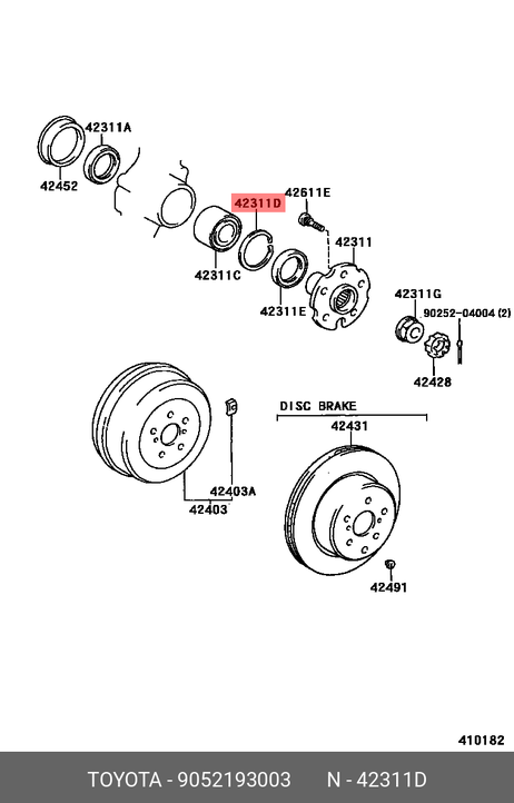 фото Toyota 90521-93003 Комплект подшипника ступицы колеса | зад | Toyota 90521-93003 Комплект подшипника ступицы колеса | зад |