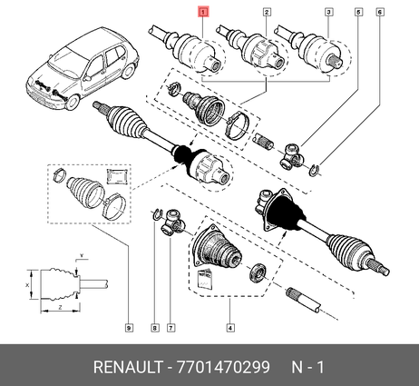 фото Renault 7701470299 Пыльник ШРУСа Renault 7701470299 Пыльник ШРУСа