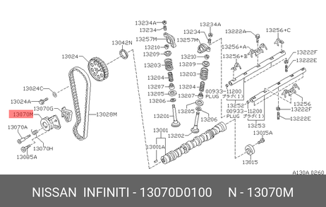 фото Nissan 13070-D0100 Ролик натяжной ГРМ Nissan 13070-D0100 Ролик натяжной ГРМ