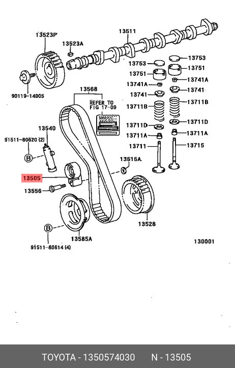 фото Toyota 13505-74030 Ролик натяжной ГРМ Toyota 13505-74030 Ролик натяжной ГРМ