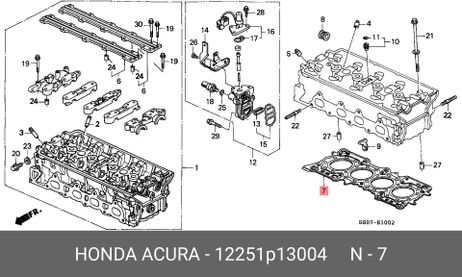 фото Honda 12251-P13-004 Прокладка головки блока цилиндров Honda 12251-P13-004 Прокладка головки блока цилиндров