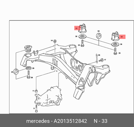 фото Mercedes A2013512842 Сайлентблок балки моста Mercedes A2013512842 Сайлентблок балки моста