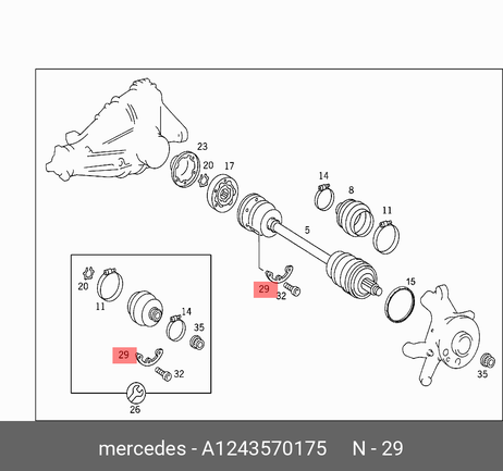 фото Mercedes A1243570175 Пыльник ШРУСа Mercedes A1243570175 Пыльник ШРУСа