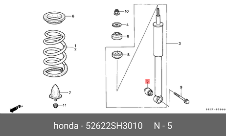 фото Honda 52622-SH3-010 Сайлентблок рычага подвески | перед | Honda 52622-SH3-010 Сайлентблок рычага подвески | перед |