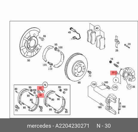 Mercedes A2204230271 Комплект подшипника ступицы колеса