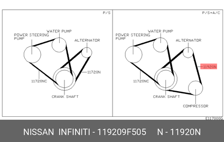 фото Nissan 11920-9F505 Ремень поликлиновый Nissan 11920-9F505 Ремень поликлиновый