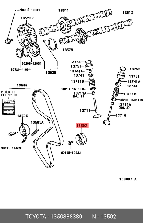 фото Toyota 13503-88380 Промежуточный ролик ремня ГРМ Toyota 13503-88380 Промежуточный ролик ремня ГРМ