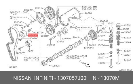 фото Nissan 13070-57J00 Ролик натяжной ГРМ Nissan 13070-57J00 Ролик натяжной ГРМ
