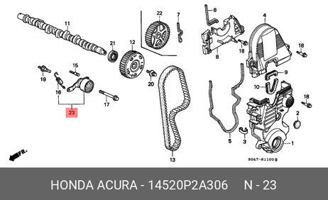 фото Honda 14520-P2A-306 Ролик натяжной ГРМ Honda 14520-P2A-306 Ролик натяжной ГРМ