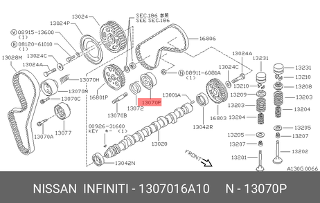 фото Nissan 13070-16A10 Ролик натяжной ГРМ Nissan 13070-16A10 Ролик натяжной ГРМ