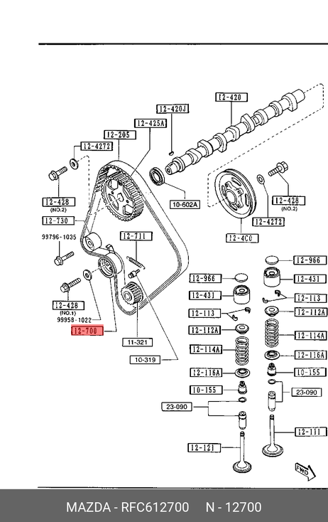 фото Mazda RFC6-12-700 Ролик натяжной ГРМ Mazda RFC6-12-700 Ролик натяжной ГРМ