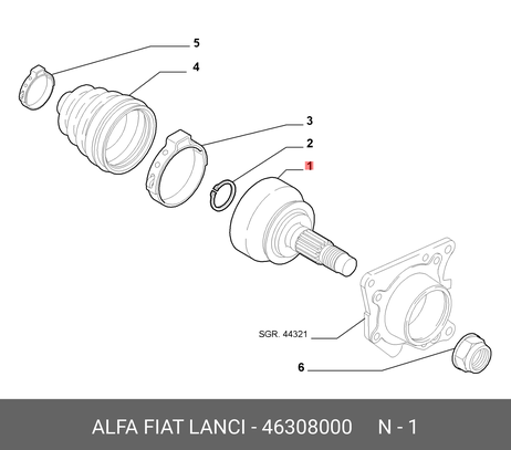 фото Fiat/Alfa/Lancia 46308000 Комплект ШРУСа | перед | Fiat/Alfa/Lancia 46308000 Комплект ШРУСа | перед |