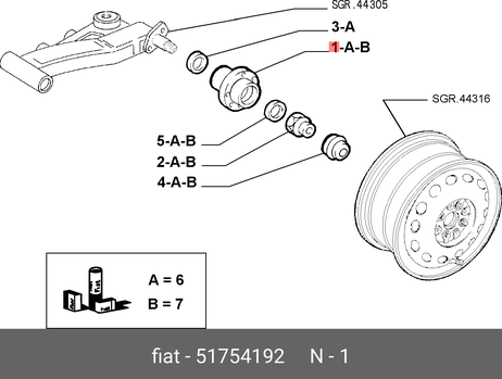 фото Fiat/Alfa/Lancia 51754192 Ступица колеса | зад лев | Fiat/Alfa/Lancia 51754192 Ступица колеса | зад лев |