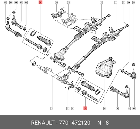 фото Renault 7701472120 Тяга рулевая | перед | Renault 7701472120 Тяга рулевая | перед |
